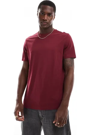 New Look T-shirt med rund hals i mørk bordeauxrød