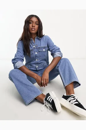 Monki Forvasket kedeldragt i denim
