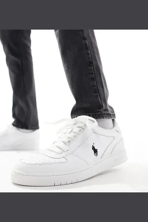 Ralph Lauren Court - Hvide sneakers med sort logo