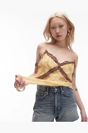 Topshop Afblegede shorts i denim med comfort stretch-Blå