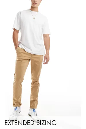 ASOS Tapered chinos i forvasket lysebrun