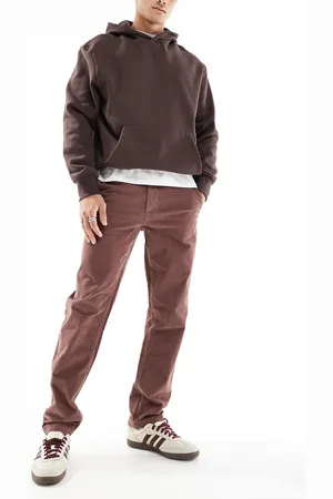ASOS Forvaskede brune slim-chinos i jernbanefløjl