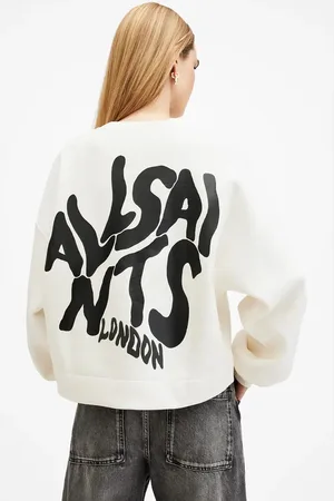 AllSaints Orlando Lila - Hvid oversized sweatshirt