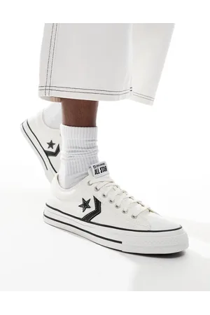 Converse Star Player 76 Ox - Premium - Hvide sneakers med sorte detaljer i kanvas