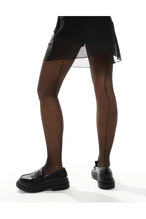 Lindex Sorte tights på 20 denier med stribe bagpå