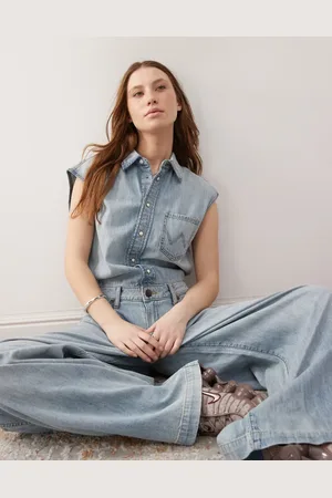 Wrangler Jumpsuit i denim i lyseblå vask