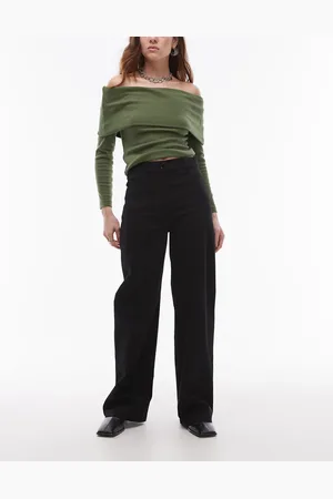 ARKET Lupine - Sorte jeans med vide ben og høj talje i bomuld med stretch