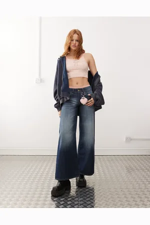 Cheap Monday Poser - Vasket mørkeblå skaterjeans med mellemhøj talje og vide ben