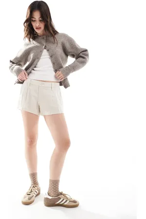 Hollister Havrefarvede shorts med lav talje i hørlook-Neutral