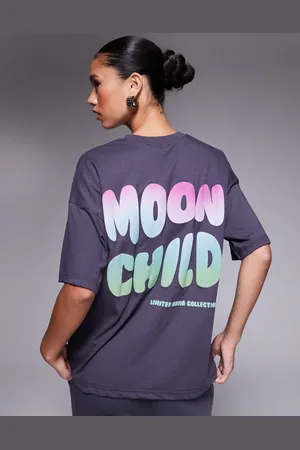 Kaiia Og oversized T-shirt med bølgeformet print på ryggen - Del af sæt