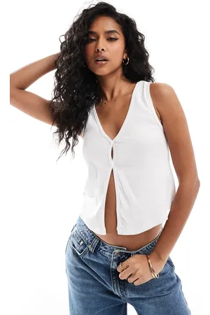 Brave Soul Ribstrikket top i vest-stil