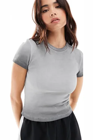 Pull&Bear T-shirt i grå syrevask