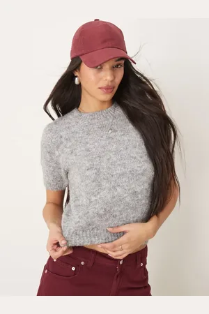 Gina Tricot Sweater med korte ærmer i blød strik