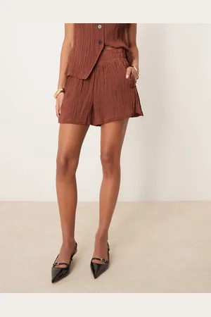 ASOS Chokoladebrune boksershorts i transparent krøllet satin - Del af sæt
