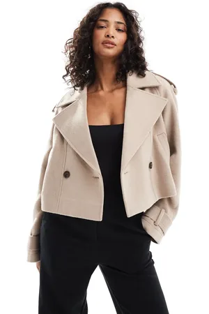 ASOS Cropped, formel og koksgrå trenchcoat-Brun