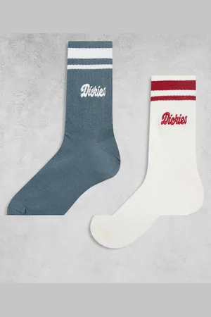 Dickies Lewistown - Pakke med 2 par sportssokker med striber i råhvid/blå