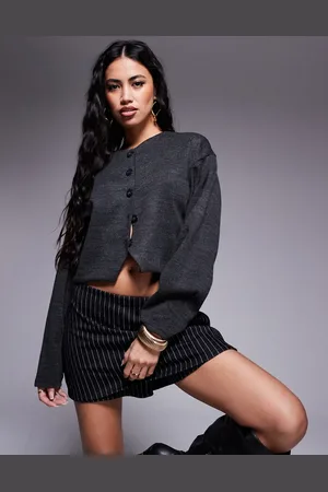 ASOS Cropped cardigan-top med struktur og lange ærmer