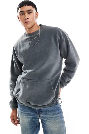 ASOS Koksgrå oversized sweatshirt med løbesnor i fleece