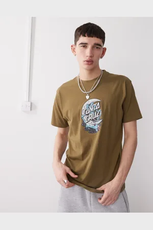 Santa Cruz Blå T-shirt med halvmånelogo-Rød