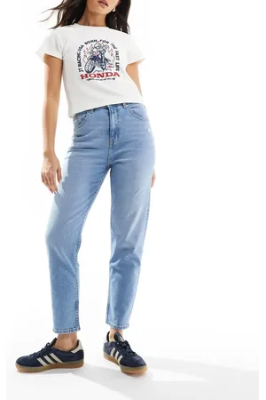 Bershka Lyseblå mom-jeans i comfort fit