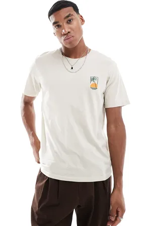 JJ Beige T-shirt med palmebroderi-Neutral