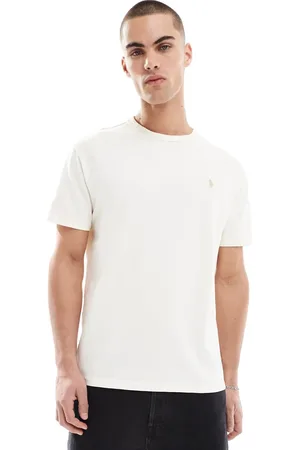 Ralph Lauren Cremehvid og oversized T-shirt med logoikon i mellemtungt stof