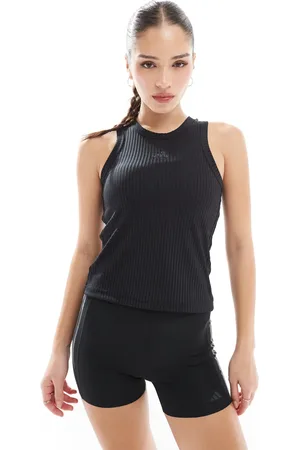 adidas Adidas Training - Essentials - ribstrikket top med logo med 3 striber