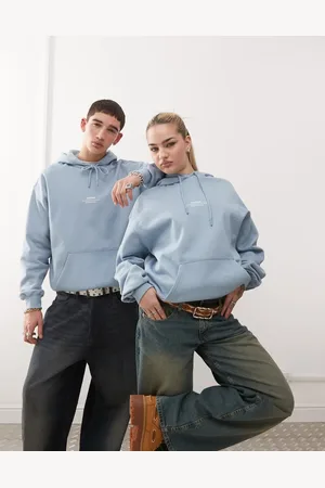 Dr Denim Damien - kraftig unisex-hættetrøje med logo foran