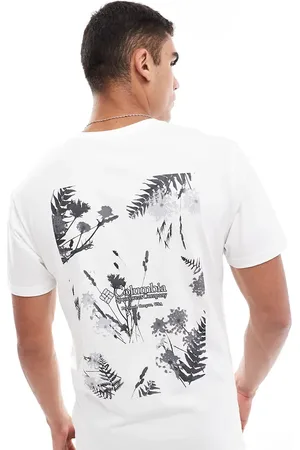 Columbia Navy Heights - T-shirt med blomsterprint på ryggen - Kun hos ASOS