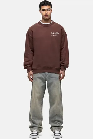 Good For Nothing Cult - Forvasket brun sweatshirt med grafisk print
