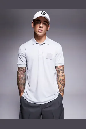 HUGO BOSS Paddy DropNeedle - polo med firkantet logo i piqué i regular fit