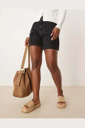 ASOS Sorte longline-denimshorts med A-form