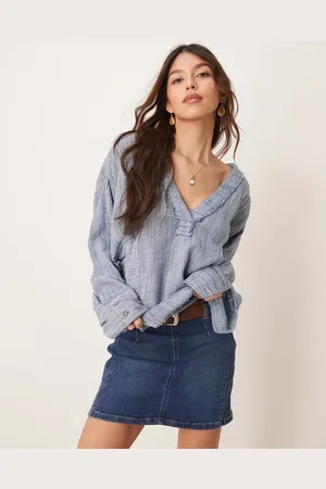 Free People Daylight - Blå mininederdel i denim