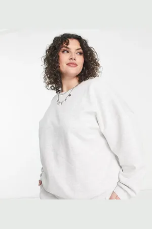 ASOS ASOS DESIGN Curve - Oversized sweatshirt i meleret lysegrå