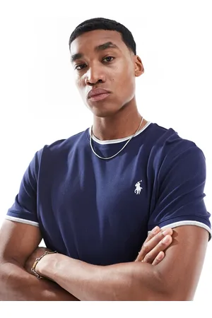 Ralph Lauren Og klassisk T-shirt i oversized fit i pique med kantstriber og logoikon