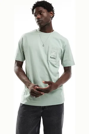 Parlez Salviegrøn T-shirt med korte ærmer og broderet logo
