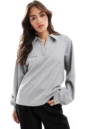 Cotton On Cotton On - Sleep Recovery - Oversized lounge-sweatshirt med fleecefor og krave-Grå