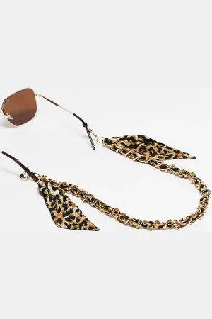 Jeepers Peepers Solbrillekæde med leopardprint