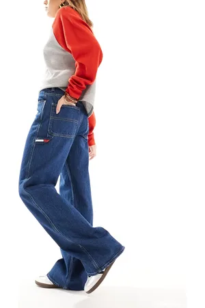 Tommy Hilfiger Mia - Mørkeblå afslappede tømrerjeans med mellemhøj talje