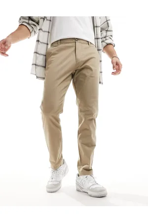 SELECTED Bill - Beige og slim fit-chinos-Hvid