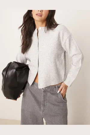 New Look Grå cardigan med rund hals