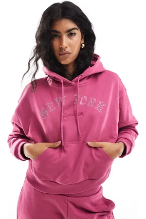 New Era NY Yankees - Pink hættetrøje med udsmykket logo - Del af sæt