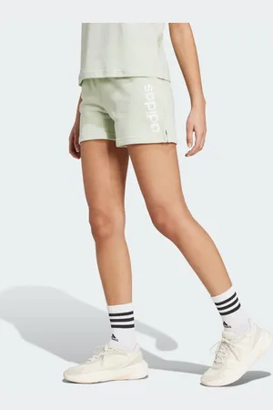 adidas Adidas - Essentials - Hørgrønne shorts med lineært logo i frotté