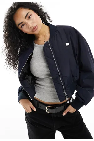 HUGO BOSS Cropped bomber-jakke i marineblå