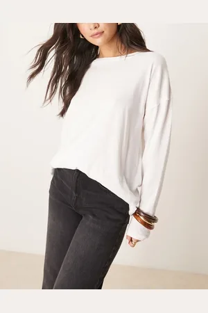 Free People Nina - Hvid langærmet t-shirt