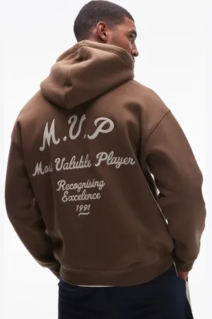 Topman Oversized hættetrøje med MVP-broderi på bryst og ryg