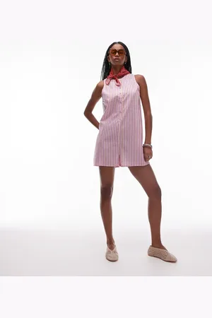 Topshop Pink-stribet buksedragt