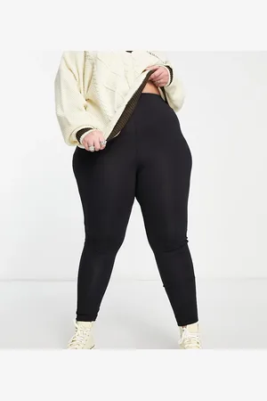 COLLUSION Plus - Sorte leggings med bred linning