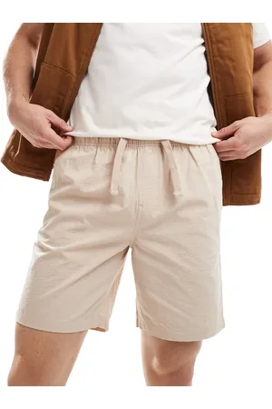 Brave Soul Shorts i seersycker med elastisk talje-Neutral