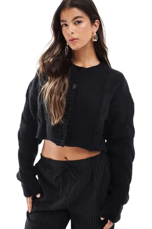 SNDYS Premium - og cropped cardigan i kabelstrik